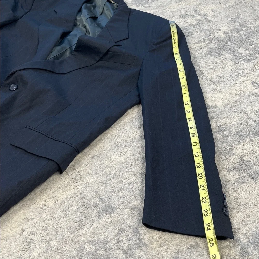 Christian Dior Le Connaisseur Subtle Pinstripe Blazer Suit Jacket Black 44R